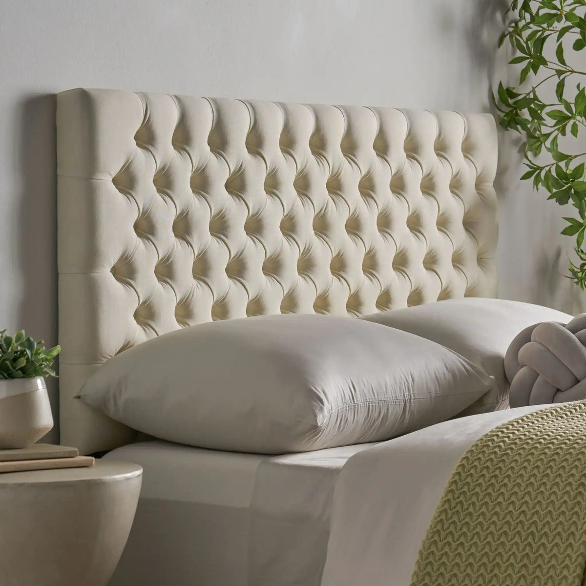 Annecy Contemporary Upholstered Headboard with Diamond Tufting and Adjustable Height - Queen