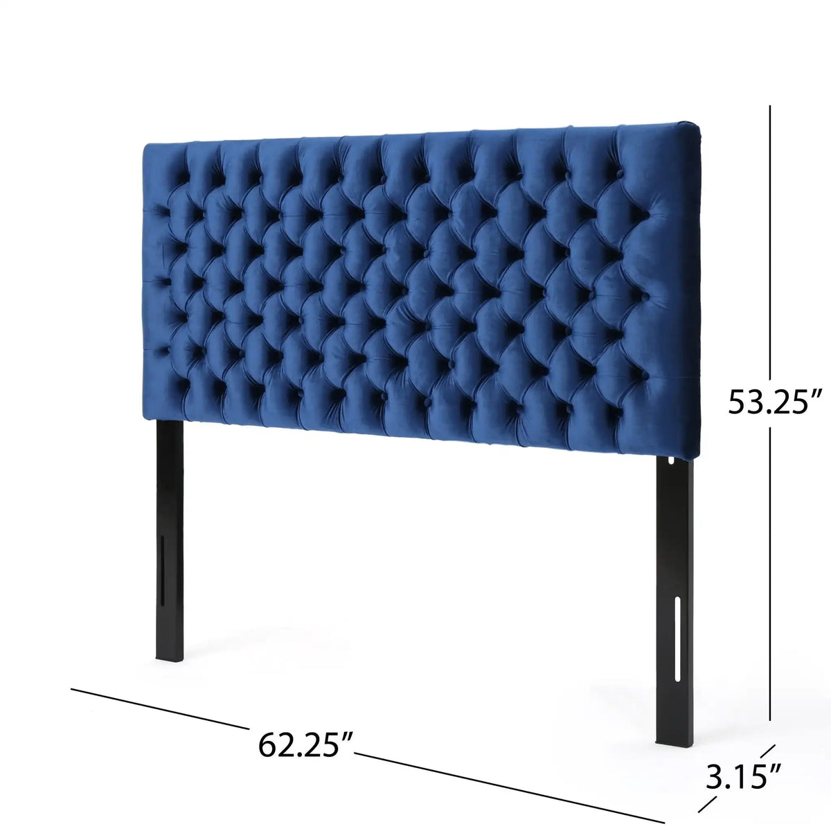 Annecy Contemporary Upholstered Headboard with Diamond Tufting and Adjustable Height - Queen