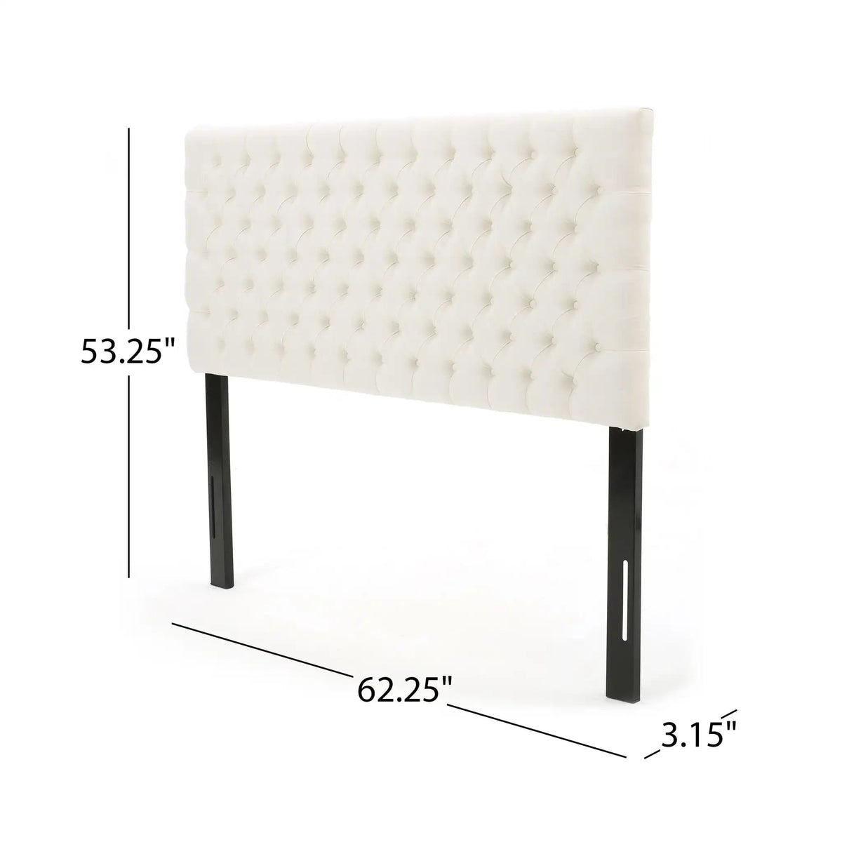 Annecy Contemporary Upholstered Headboard with Diamond Tufting and Adjustable Height - Queen