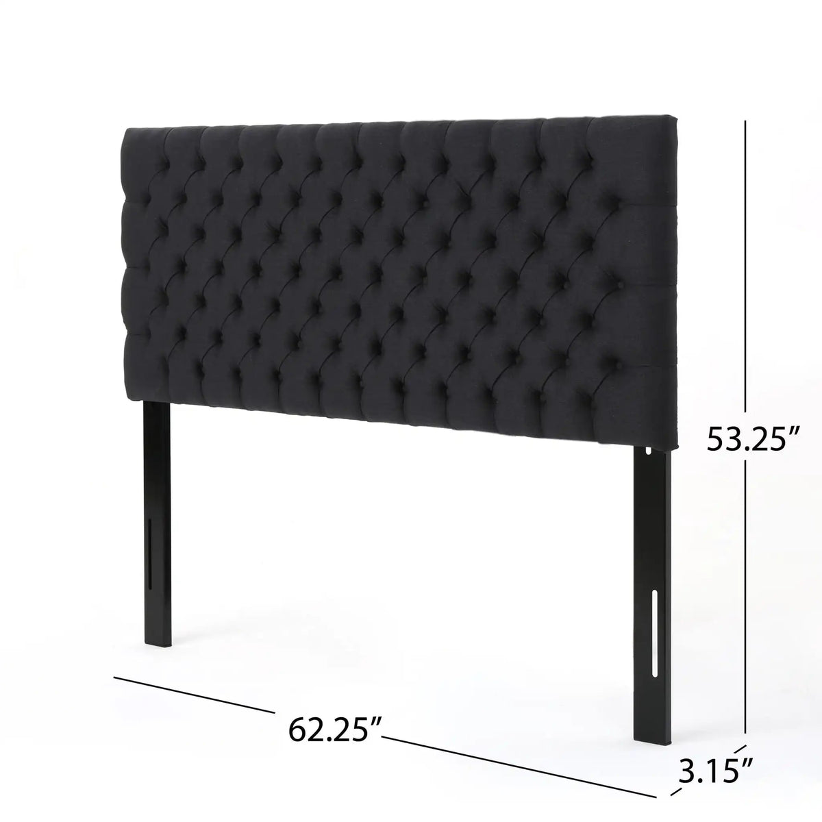 Annecy Contemporary Upholstered Headboard with Diamond Tufting and Adjustable Height - Queen