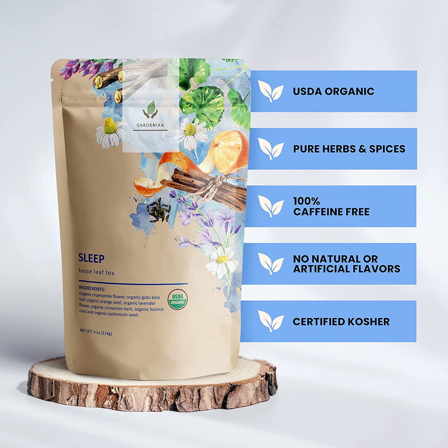 Sleep Tea, Evening Relaxation | Chamomile Lavender Gotu Kola | Organic