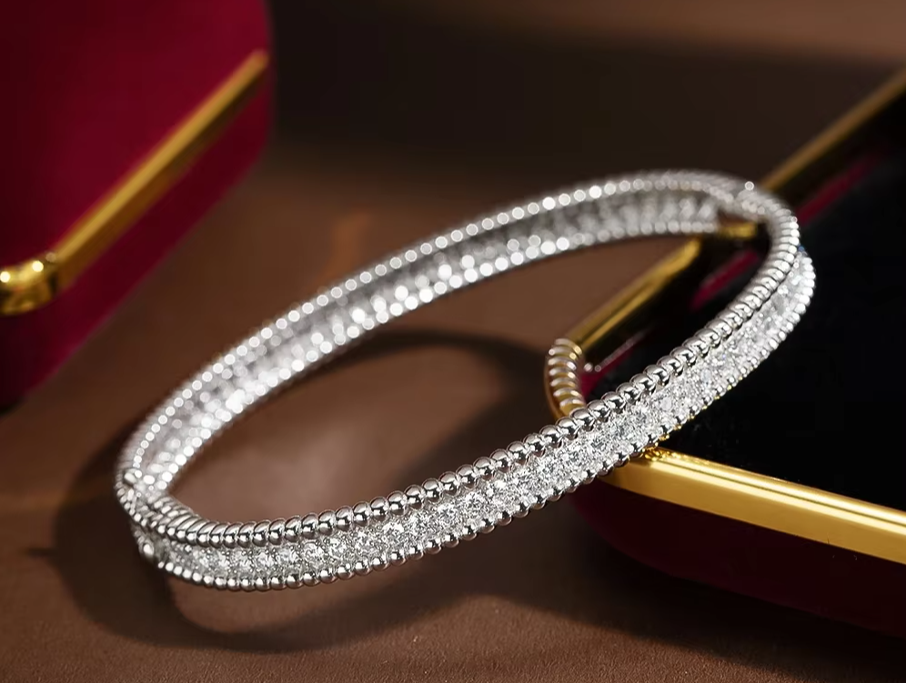 18K Gold Luxury Fine Jewelry Bangle For Women 925 Sterling Silver Plated