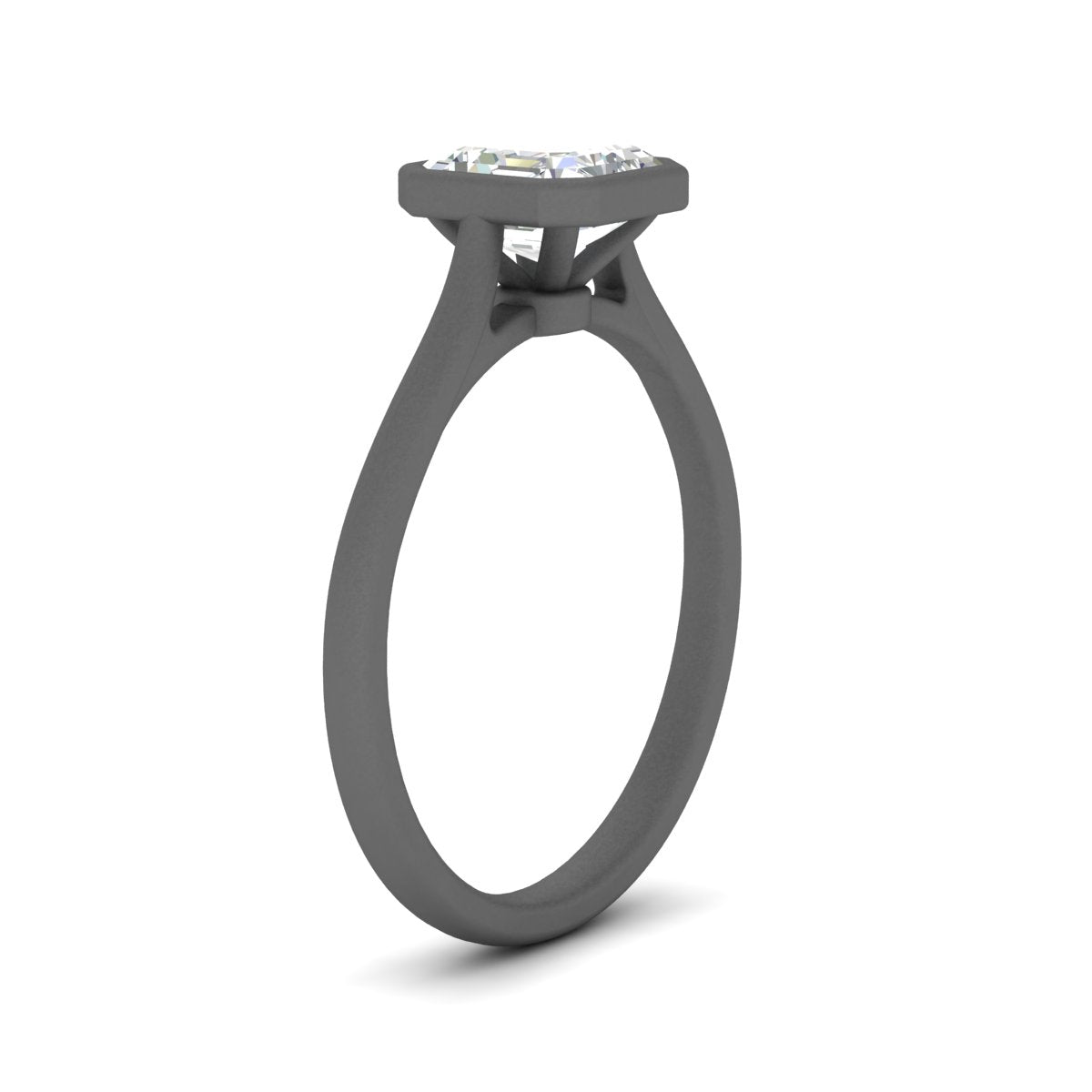 Asscher Cut Petite Bezel Solitaire Engagement Ring