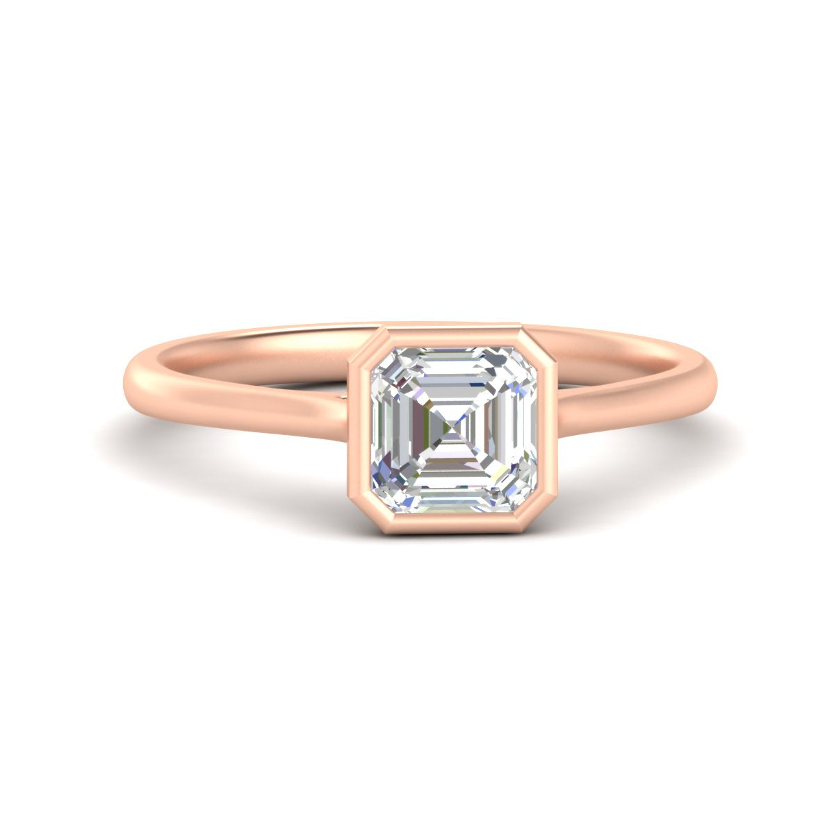 Asscher Cut Petite Bezel Solitaire Engagement Ring