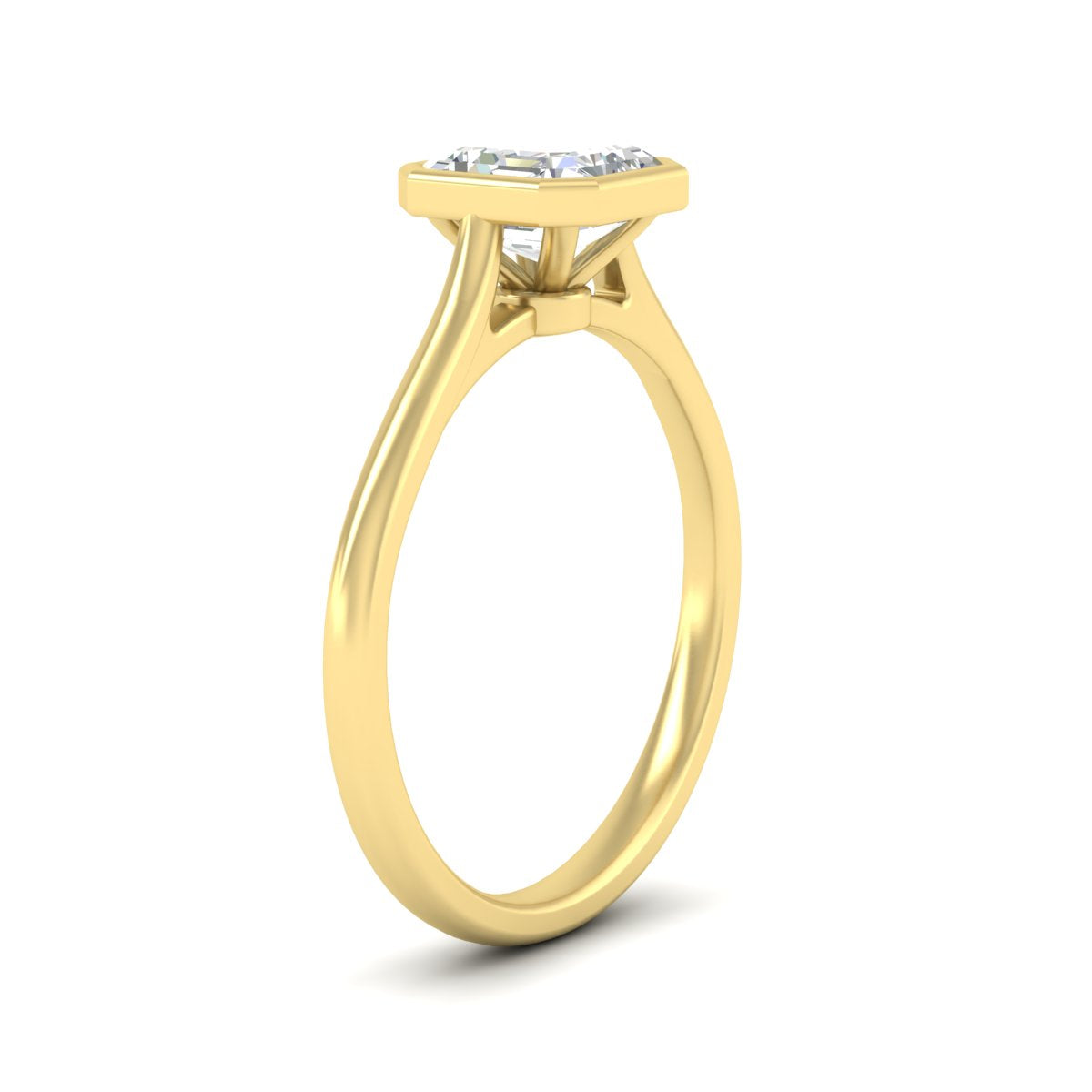 Asscher Cut Petite Bezel Solitaire Engagement Ring