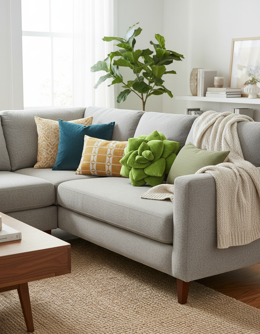 Big Pop Succulent® - Olive Green Decor Pillow