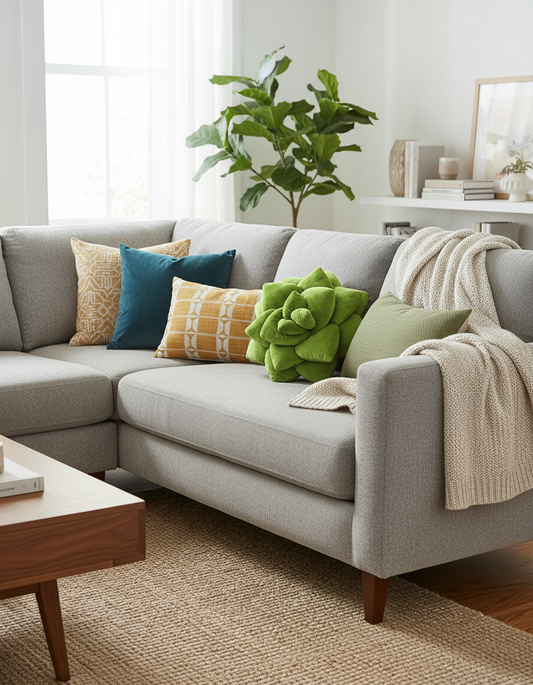 Big Pop Succulent® - Olive Green Decor Pillow