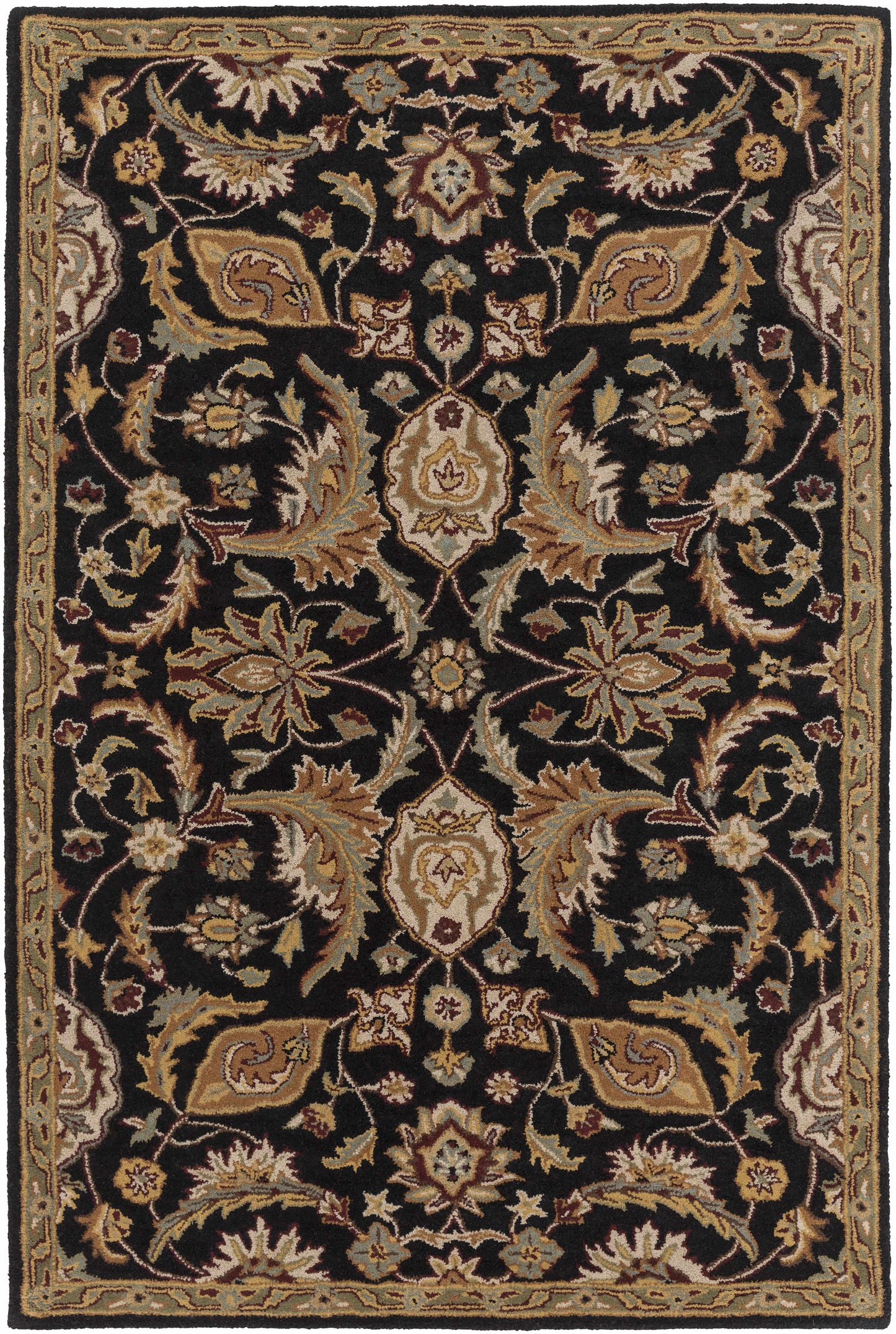 Blomkest Black&Yellow Traditional Wool Carpet