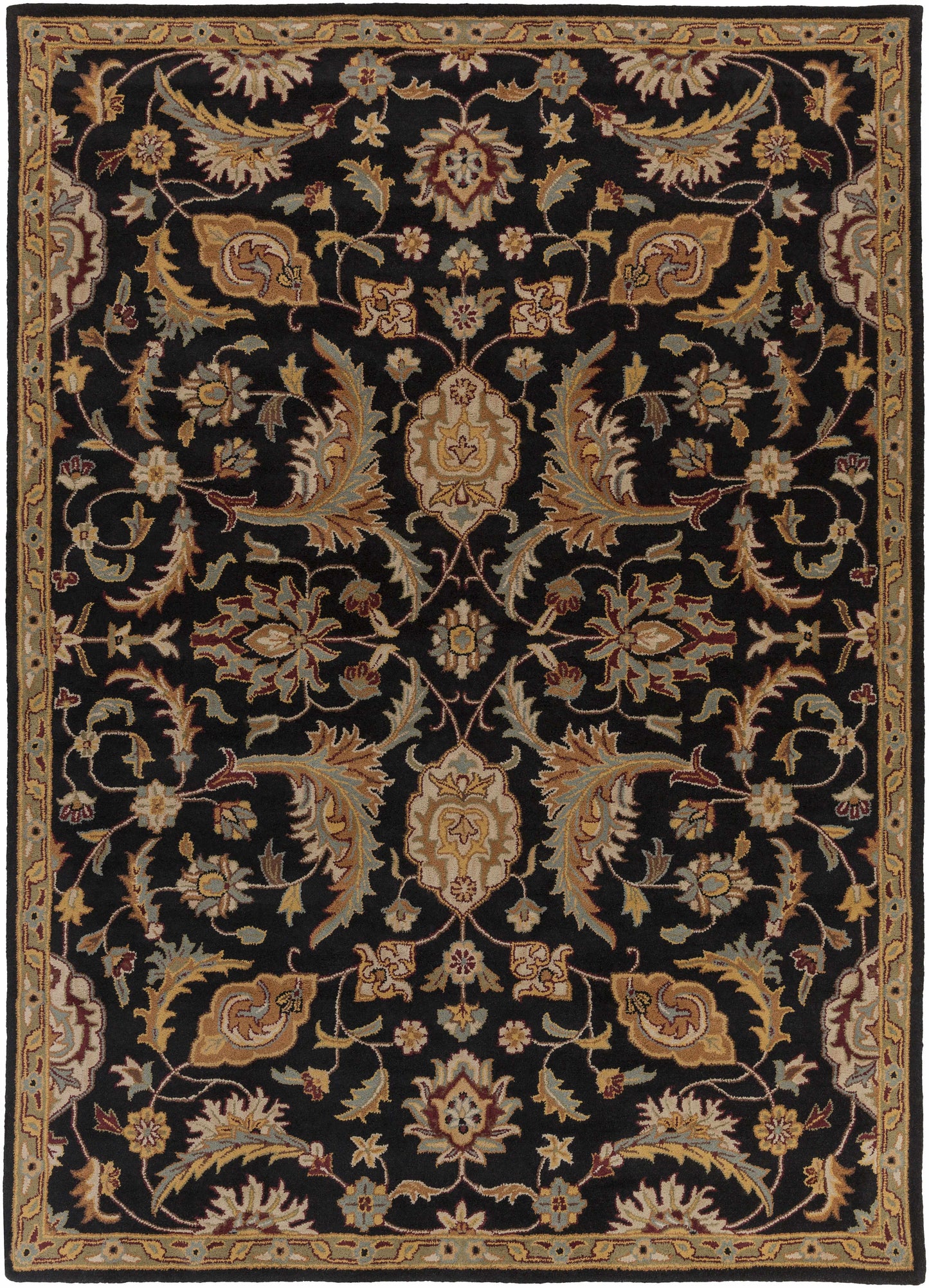 Blomkest Black&Yellow Traditional Wool Carpet