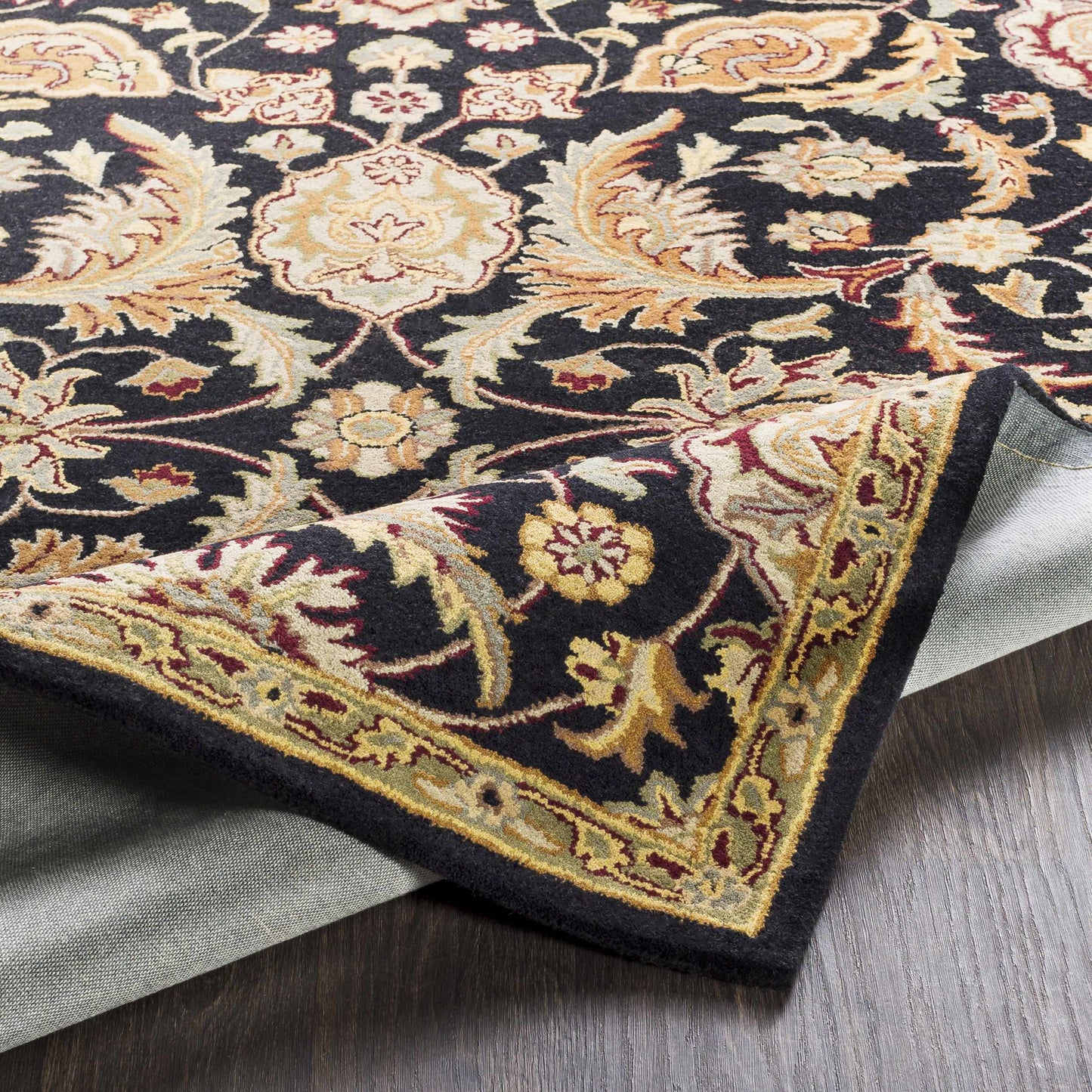 Blomkest Black&Yellow Traditional Wool Carpet