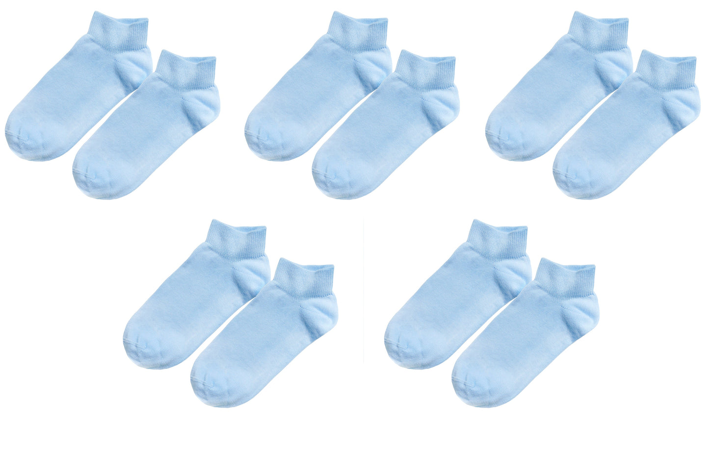 98% ORGANIC COTTON Kid's Ankle Socks (5-pack). Ages 5 Through 12.
