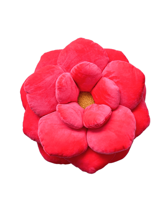 Camellia Plush Throw In Decor Flower Pillow