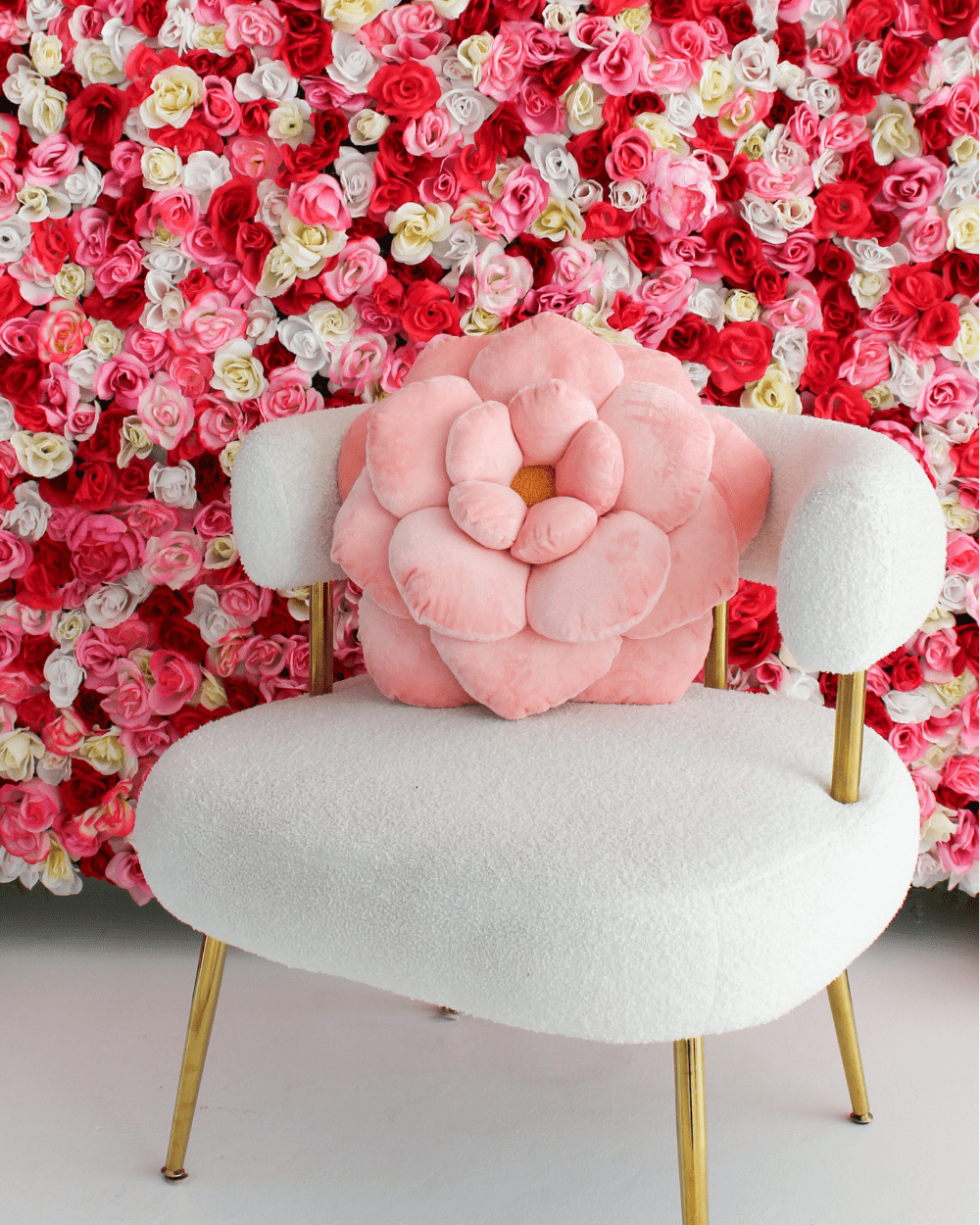 Camellia Plush Throw In Decor Flower Pillow
