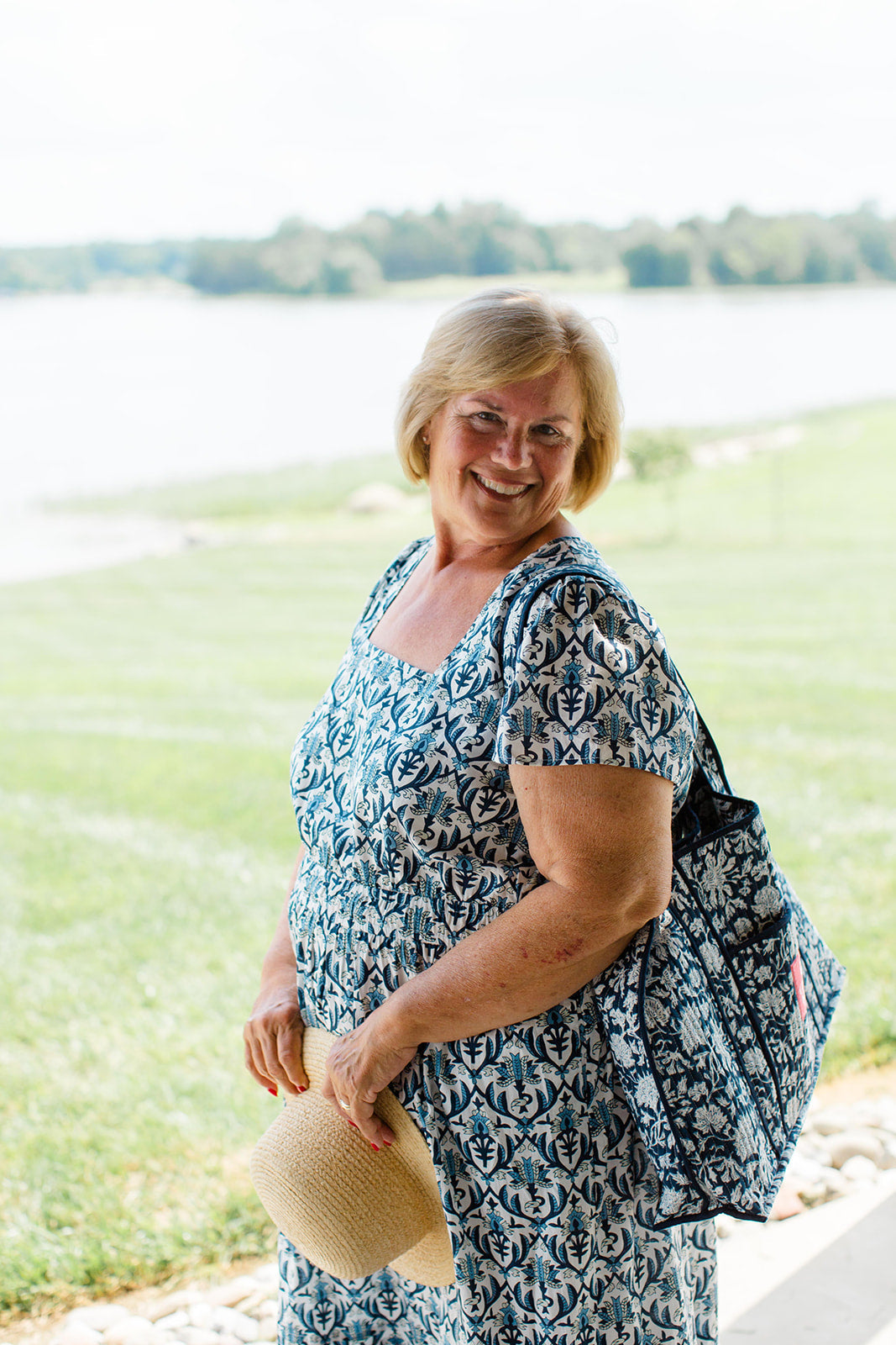 The Allison Dress in Navy Trellis - Final Sale