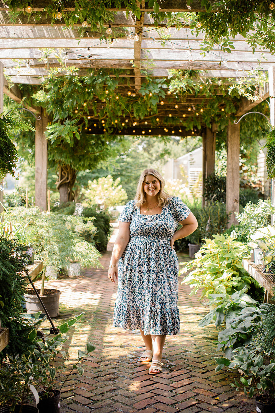 The Allison Dress in Navy Trellis - Final Sale