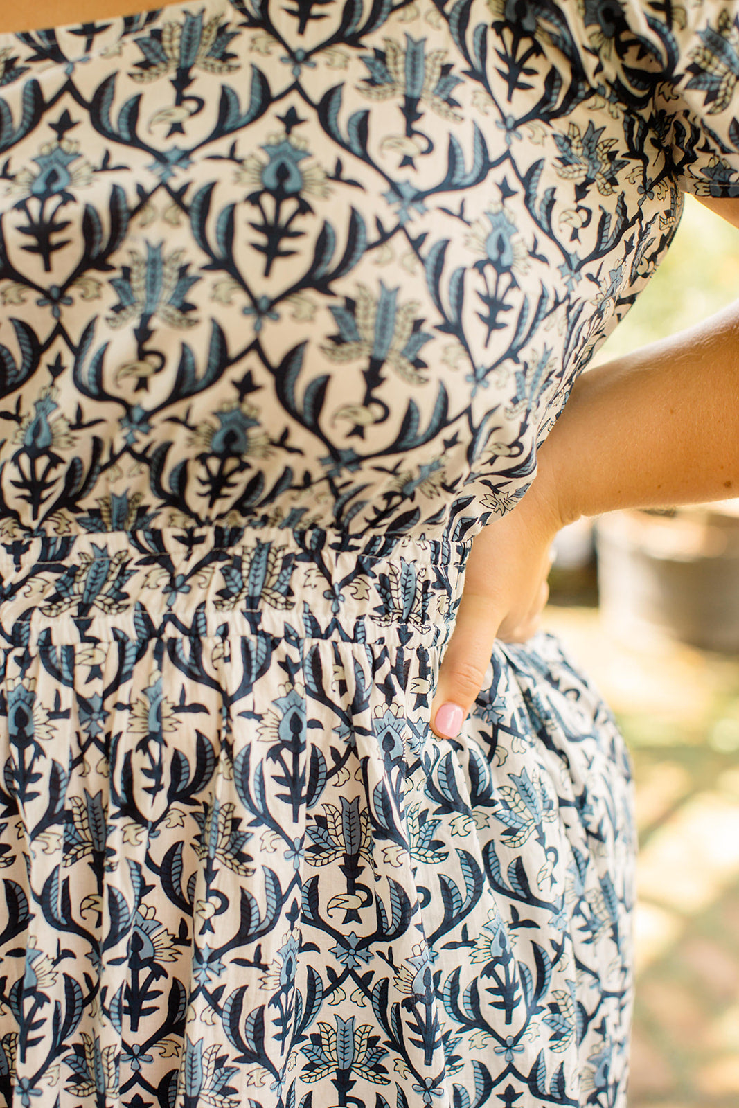 The Allison Dress in Navy Trellis - Final Sale