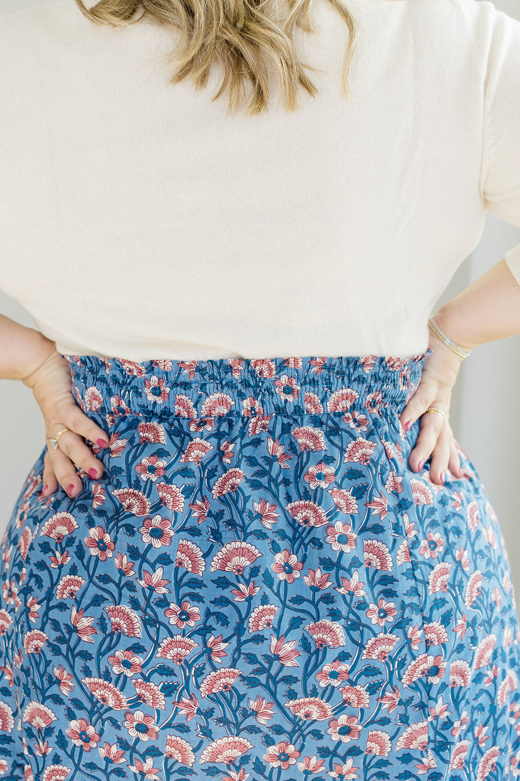 The Melissa Skirt in Indigo Bloom
