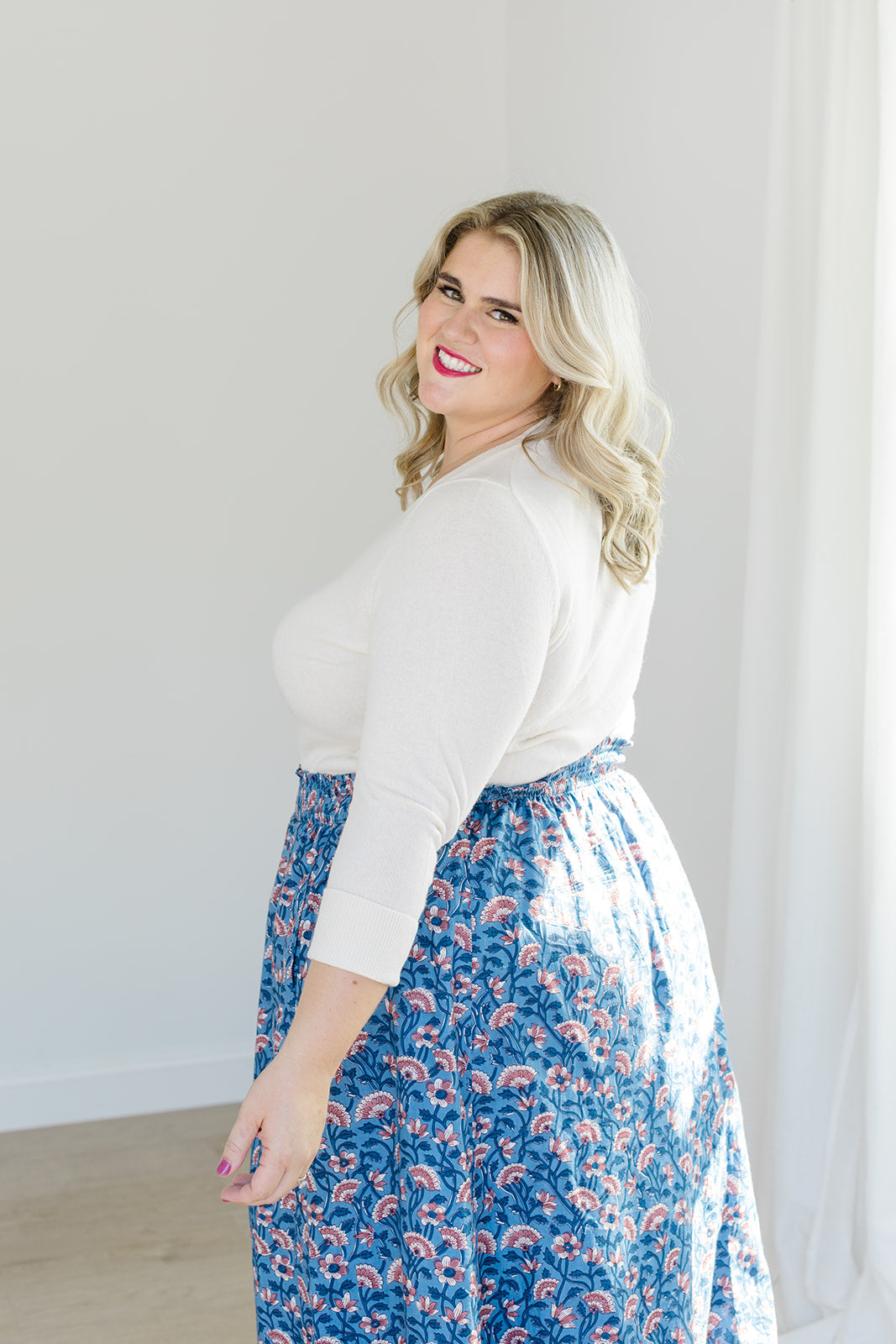The Melissa Skirt in Indigo Bloom