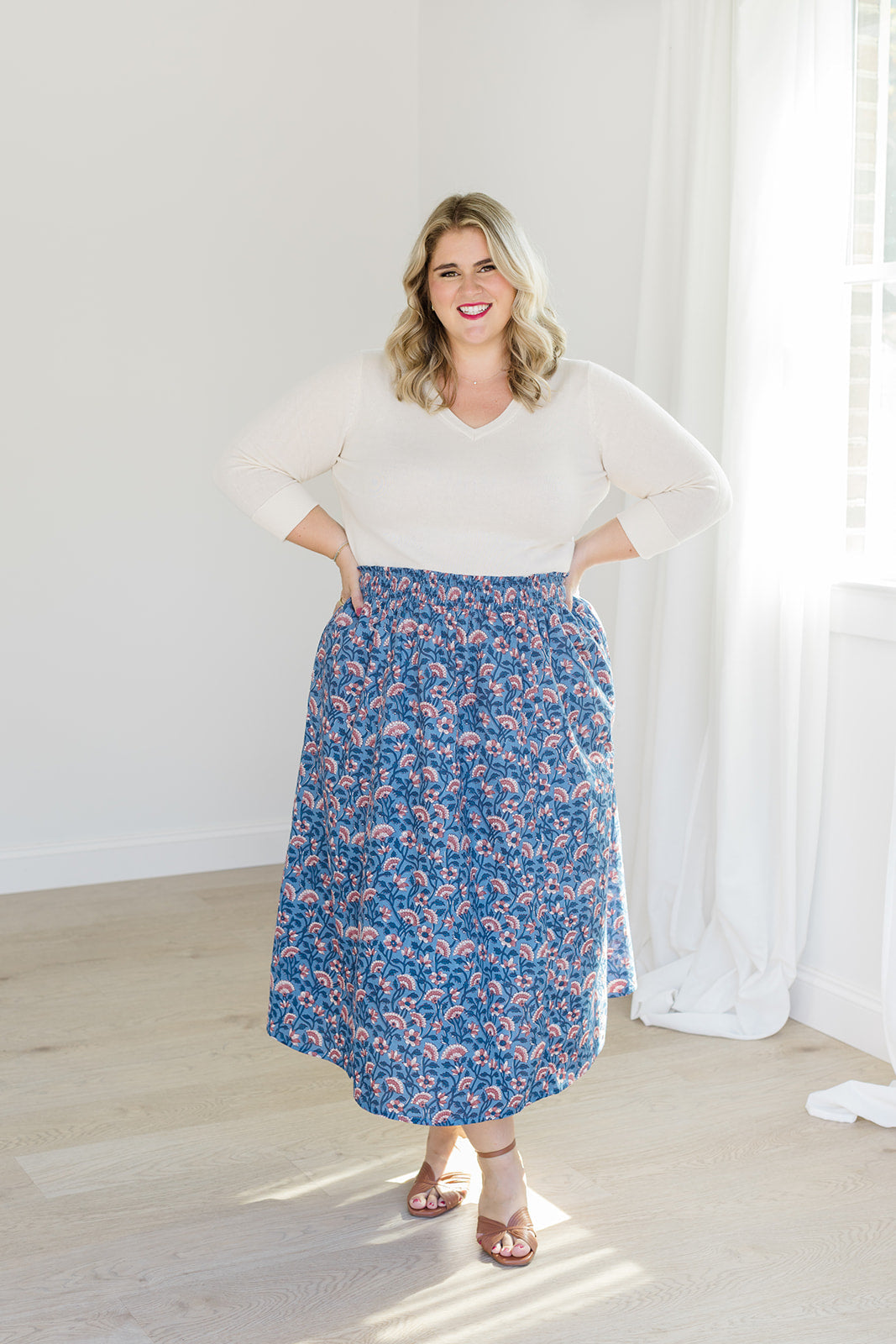 The Melissa Skirt in Indigo Bloom