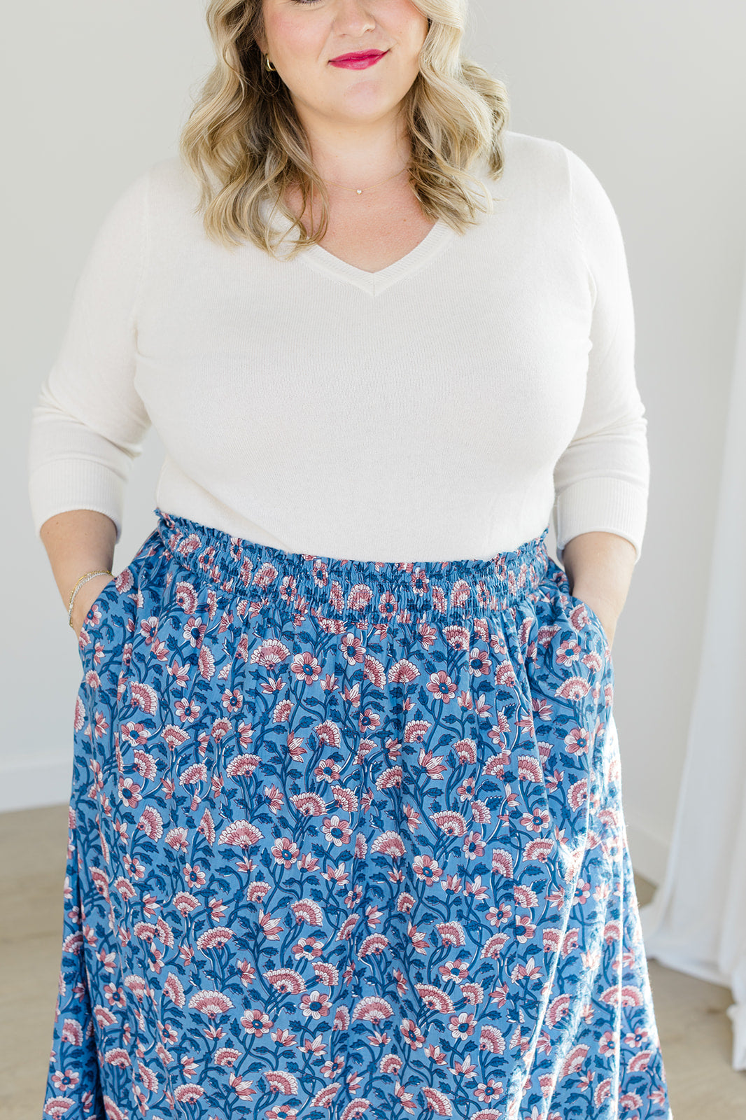 The Melissa Skirt in Indigo Bloom