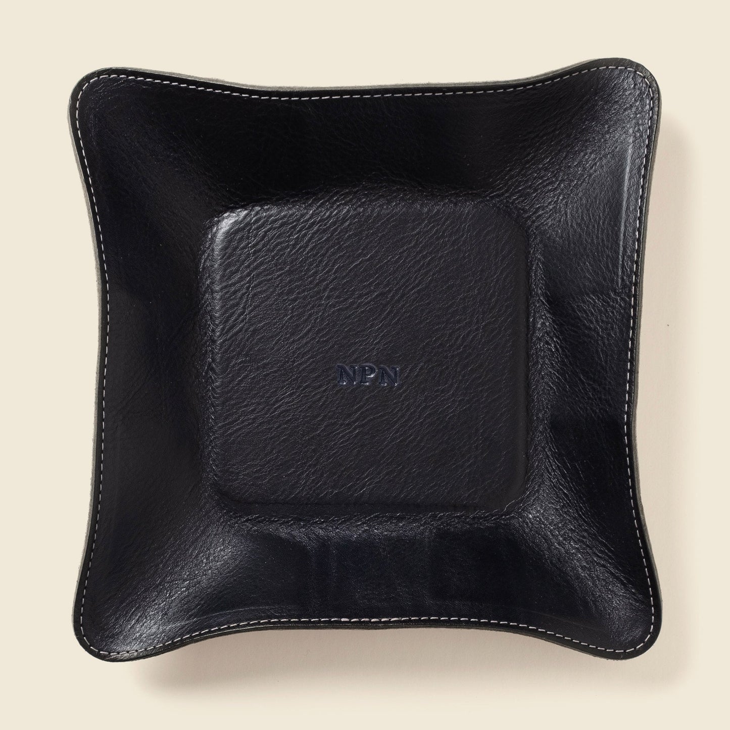 Travel valet leather tray - Black