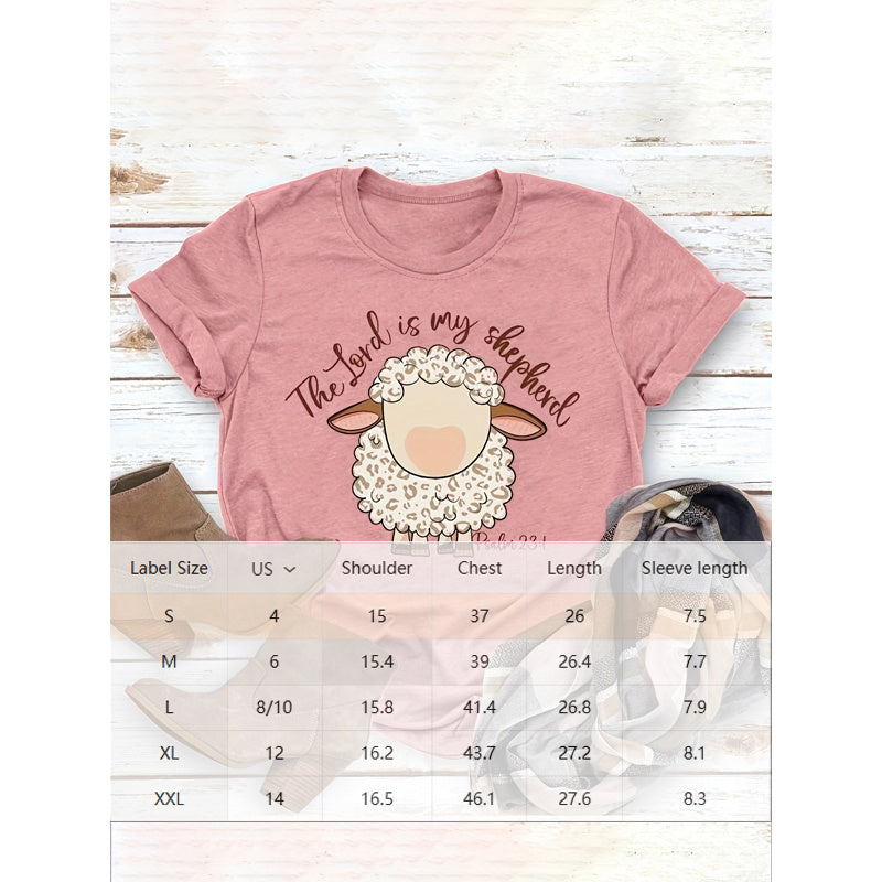 Women's Round Neck Graphic Print Short Sleeve T-Shirt
