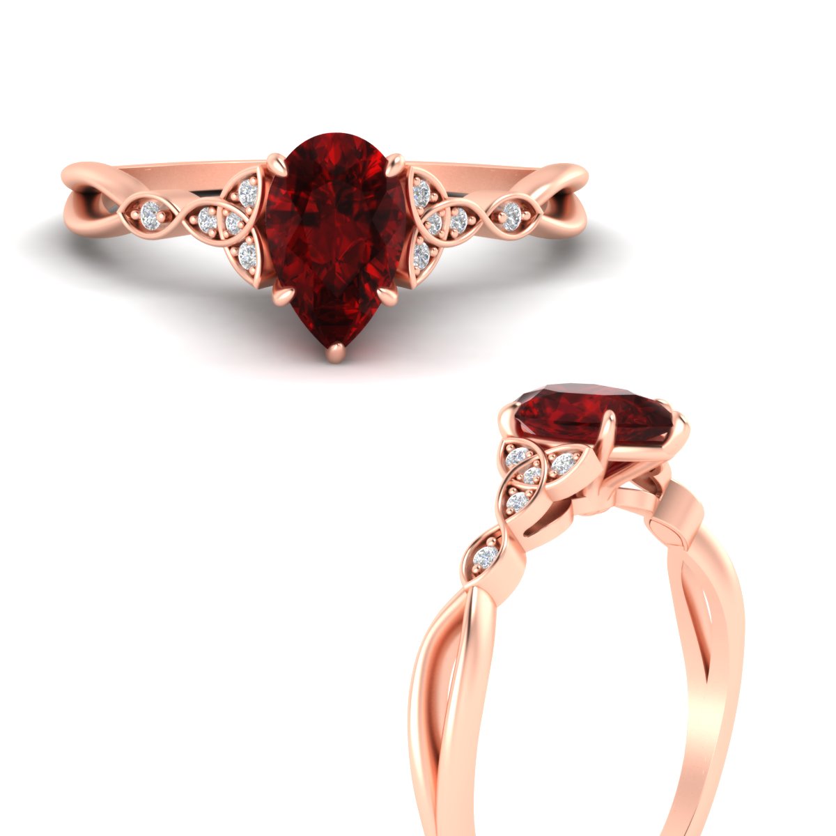 Celtic Knot Pear Shaped Colored Ring