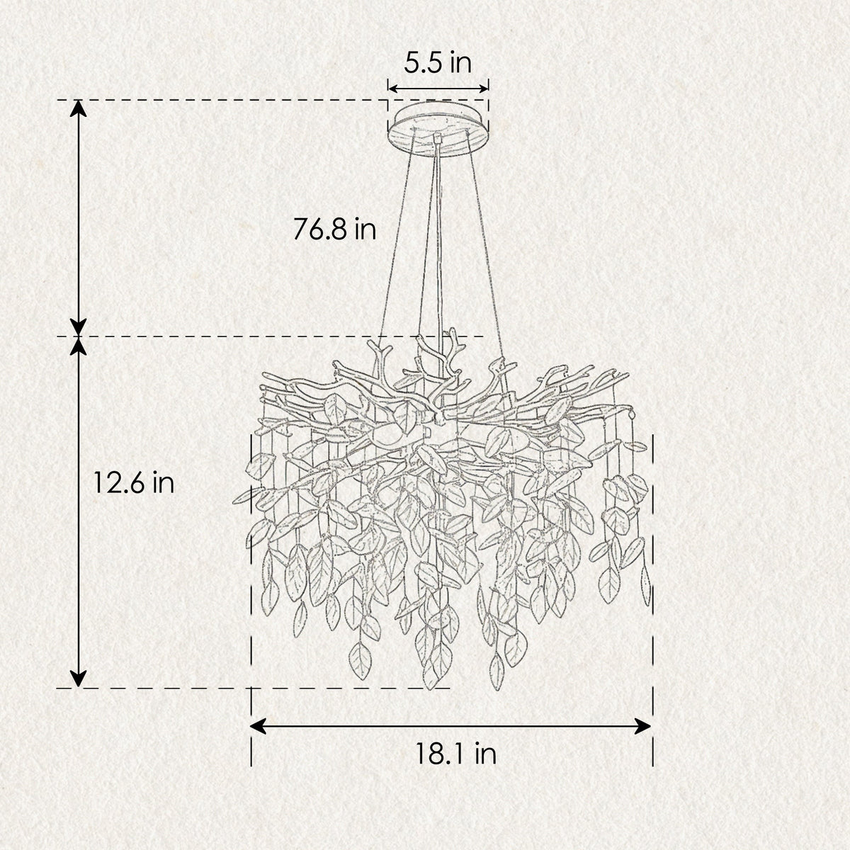 6-Light Crystal Chandelier with Gold Finish - Elegant Ceiling Lamp