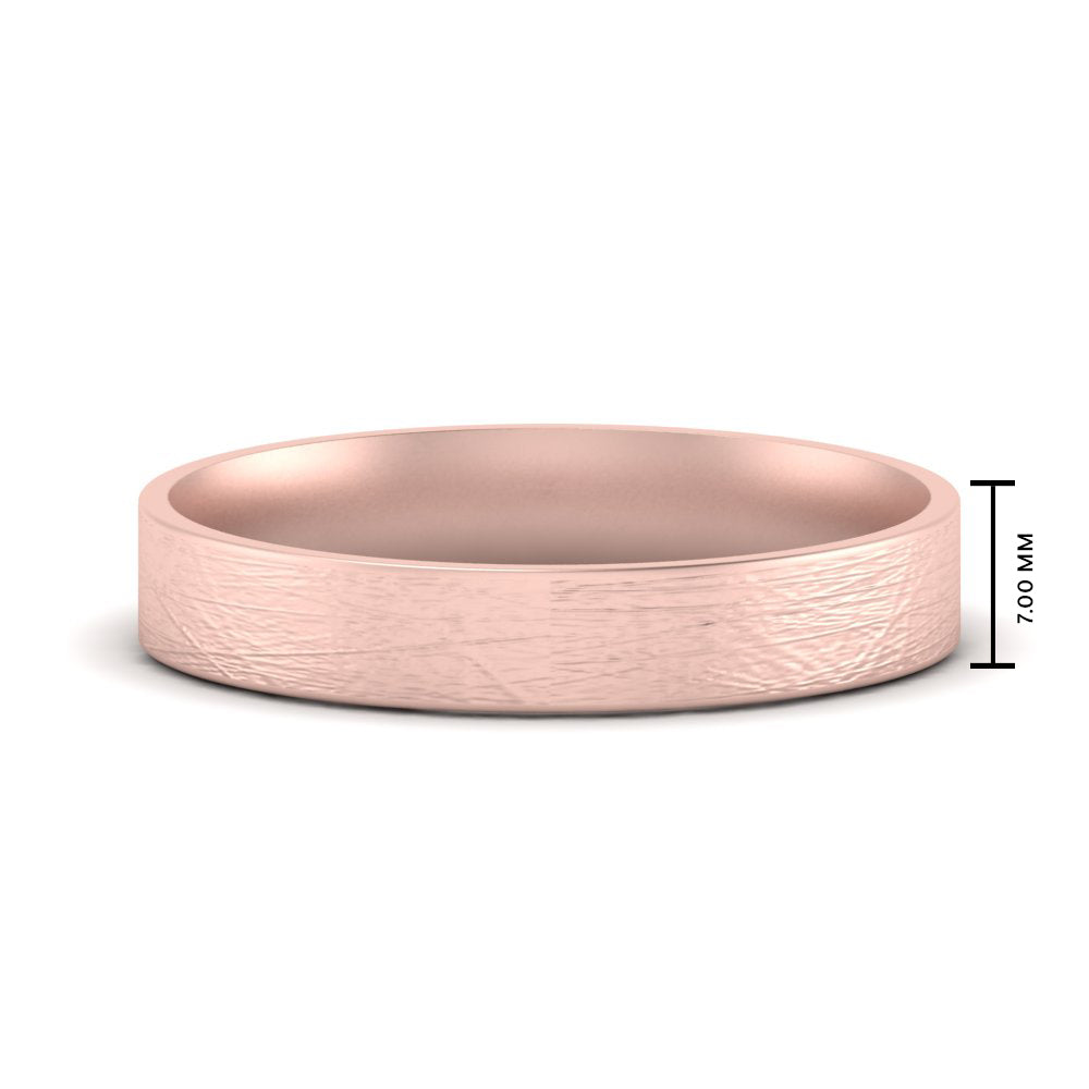 Ice Textured Mens 5mm Comfort Fit Wedding Band