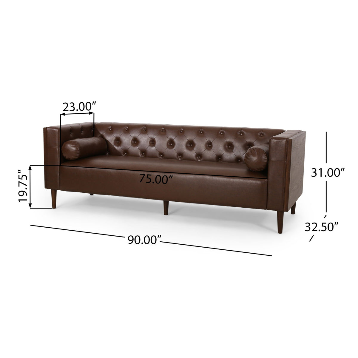 Contemporary 3 Seater Sofa with Tufted Design - Available in Multiple Colors