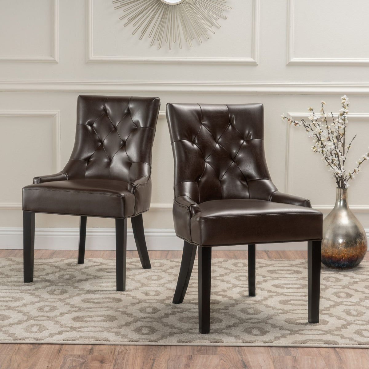 Contemporary Cheney Dining Chair Set with Tufted Design – Upholstered