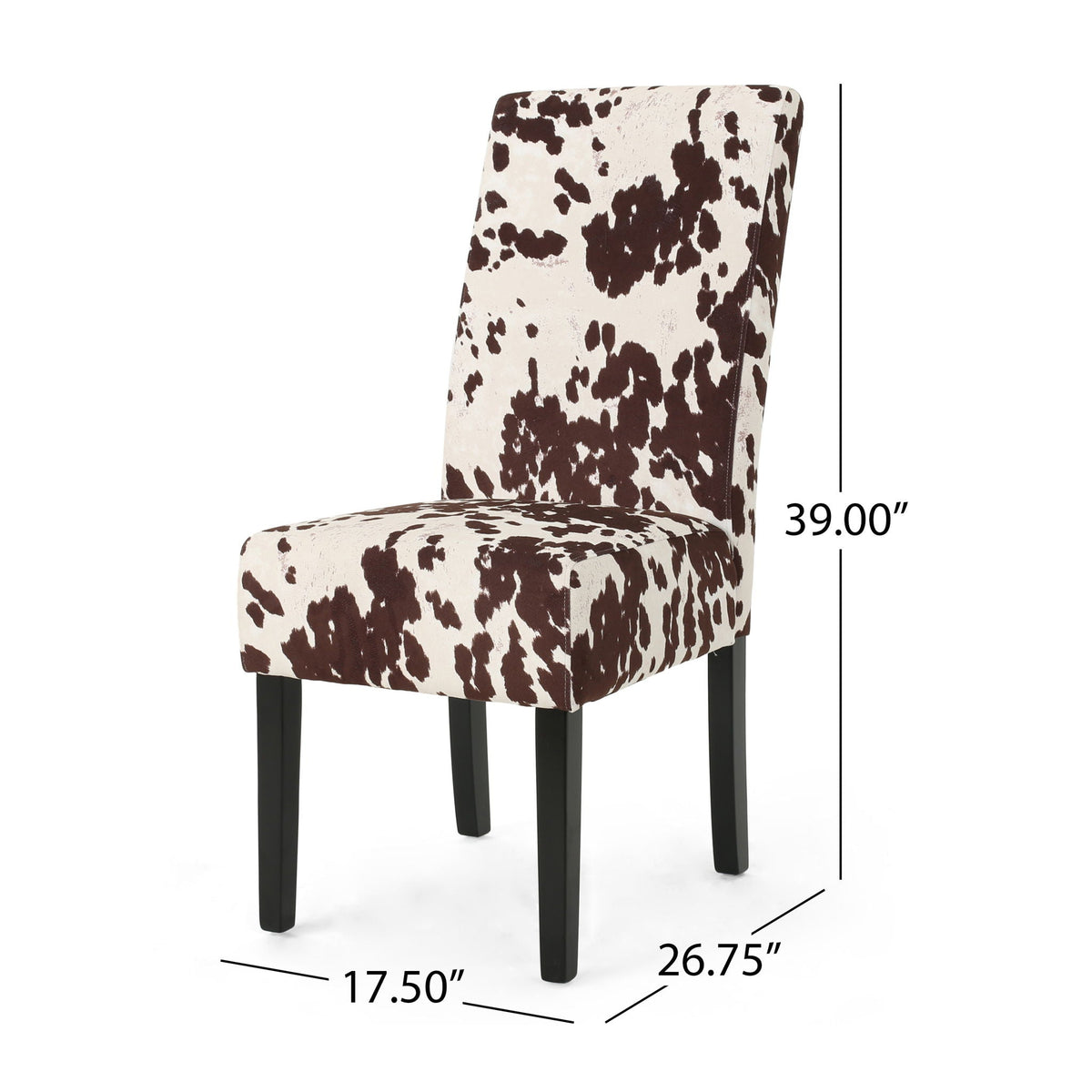 Contemporary Dining Chair Set of 2 with Rubberwood Legs - Beige, Dark Brown, Black