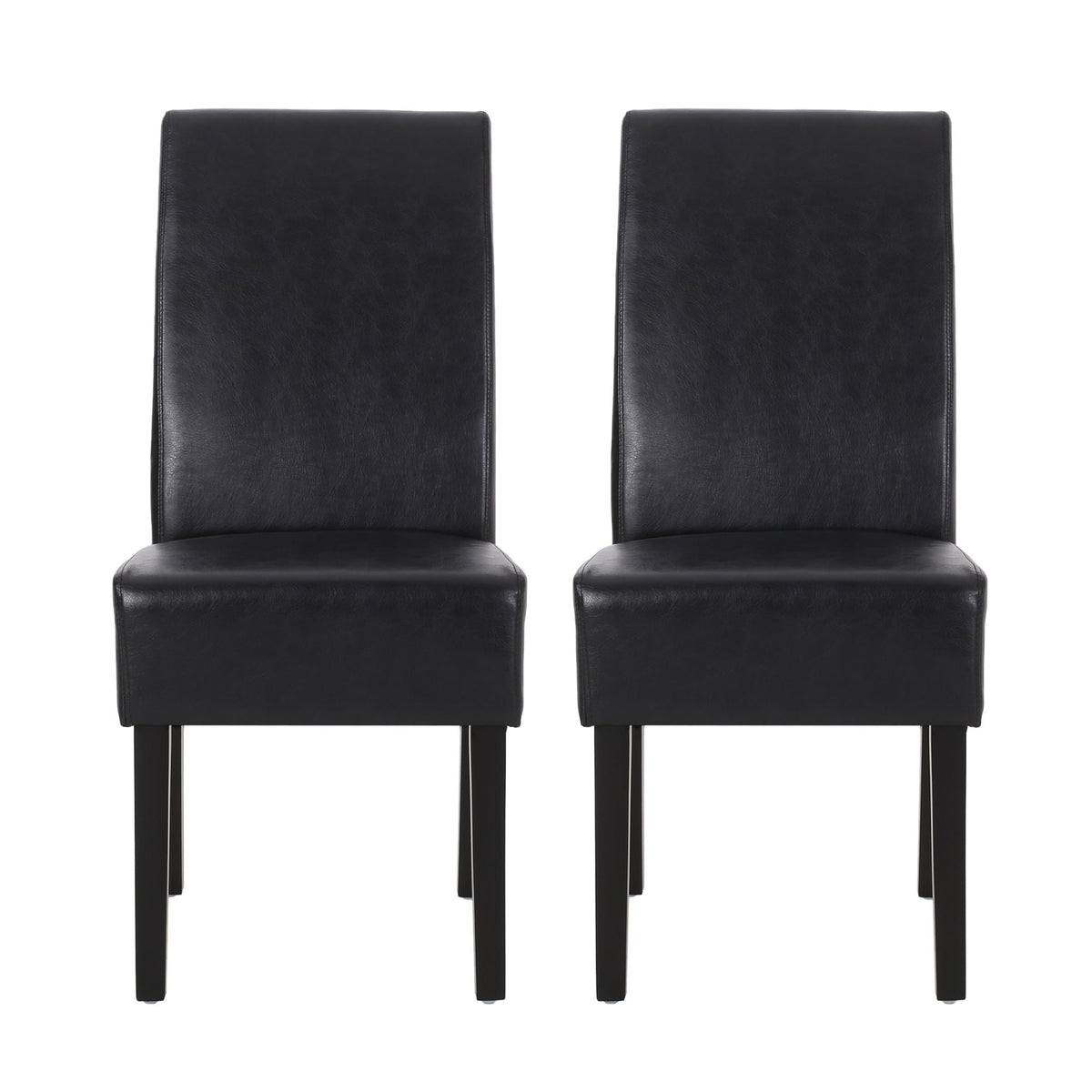Contemporary Dining Chair Set of 2 with Rubberwood Legs - Beige, Dark Brown, Black