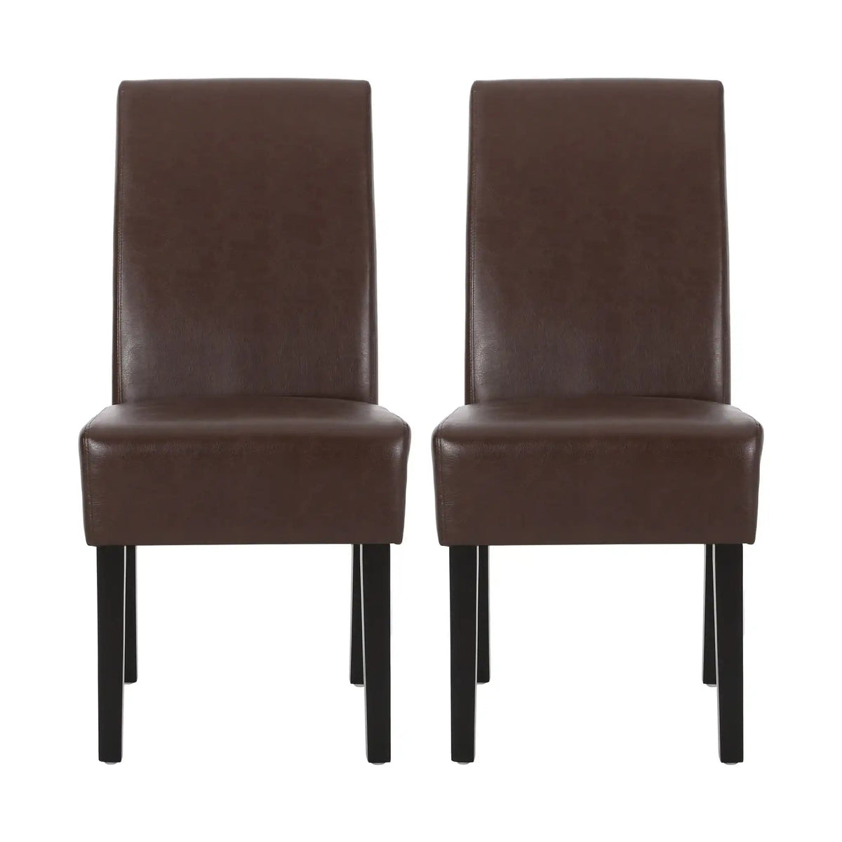 Contemporary Dining Chair Set of 2 with Rubberwood Legs - Beige, Dark Brown, Black
