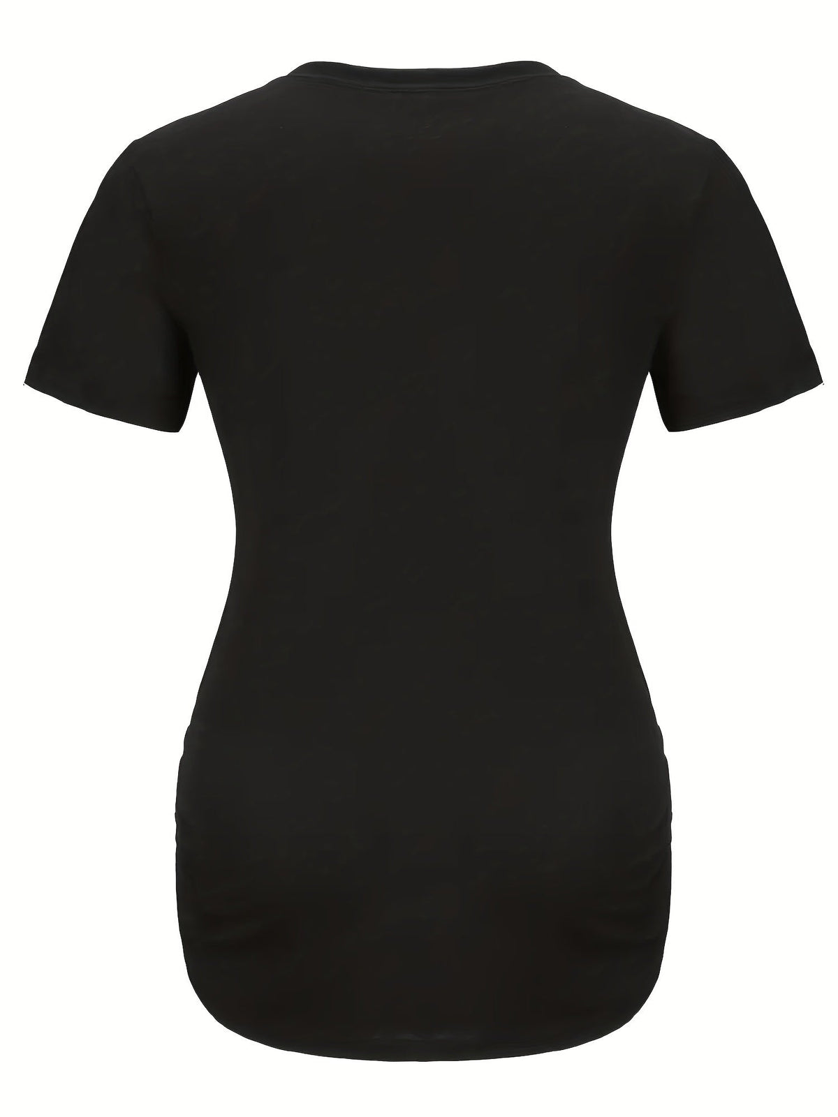 Letter Printed Short-sleeved Maternity Wear Black T-shirt with Big-eyed Baby Pattern
