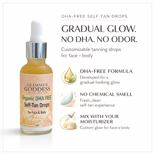 Organic DHA-Free Tanning Drops – Gradual Glow with No Chemical Smell