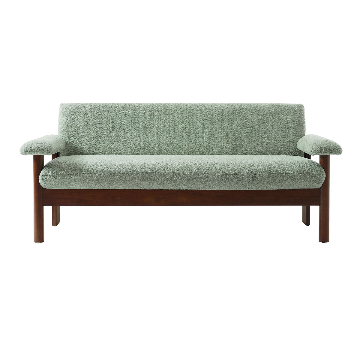 Fabric Loveseat Sofa with Armrest Pillows - Beige, Green, or Dark Brown