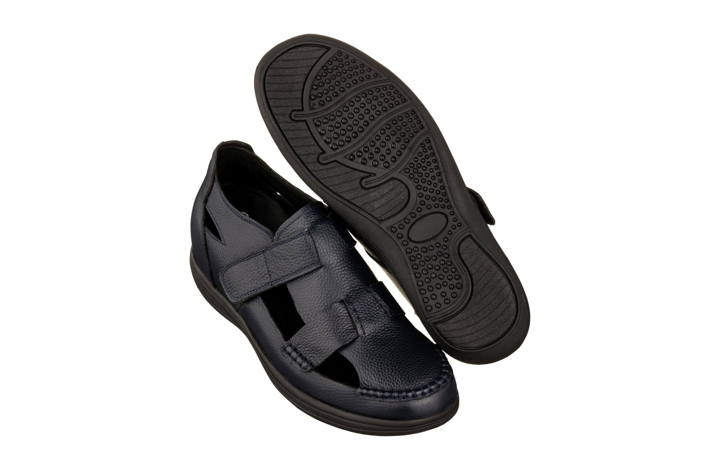 CALTO - K2663 - 3.2 Inches Taller (Navy Blue) - Casual Fisherman Sandal