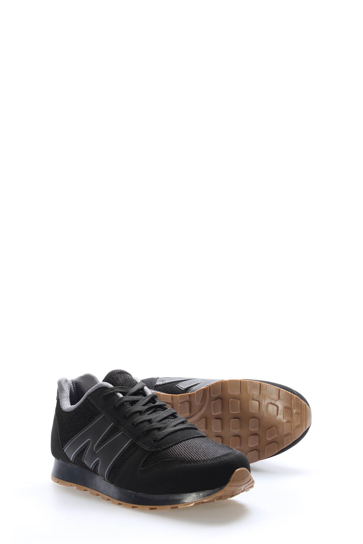 Black Panelled Sport Sneakers for Men | Wessi