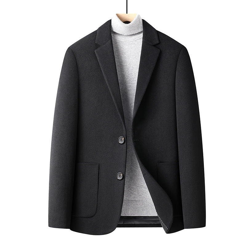 Autumn And Winter Solid Color Short Wool Woolen Men's Suit