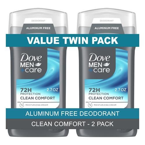Dove Men+Care Deodorant Stick, Clean Comfort, 3 Ounce, Twin Pack