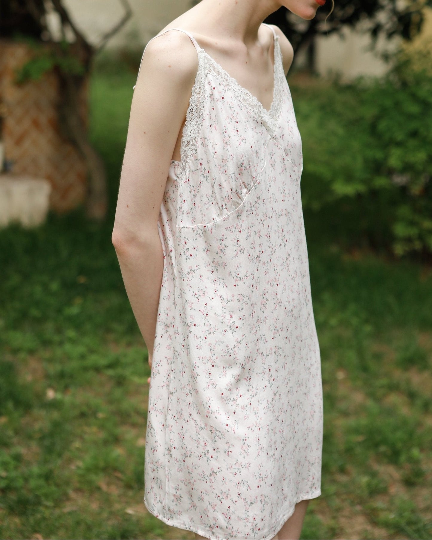 Fresh Floral Nightgown Pajama Dress / Yellow Floral