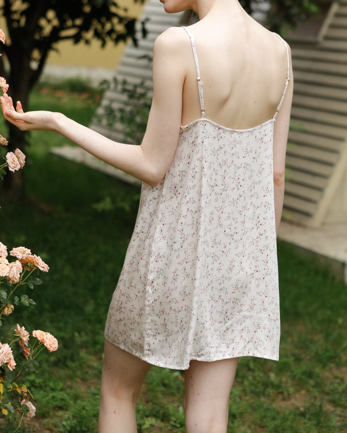 Fresh Floral Nightgown Pajama Dress / Yellow Floral