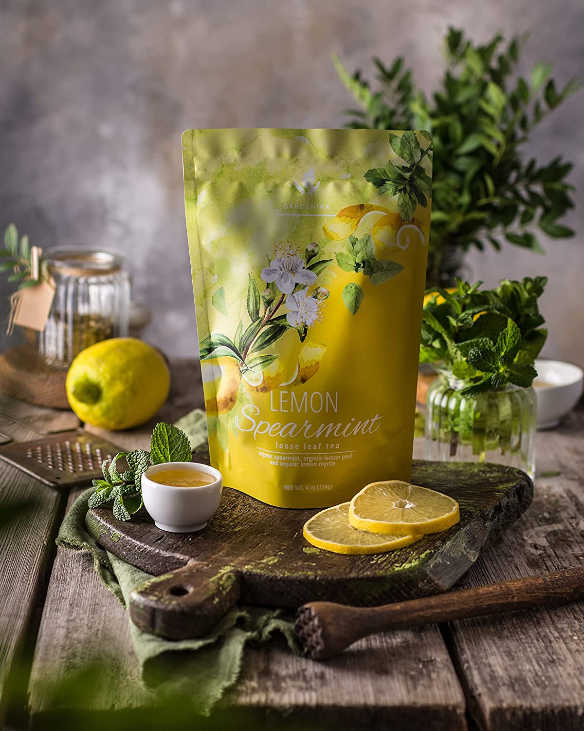 Lemon Spearmint Tea, Refreshing Herbal Blend - Organic & Kosher