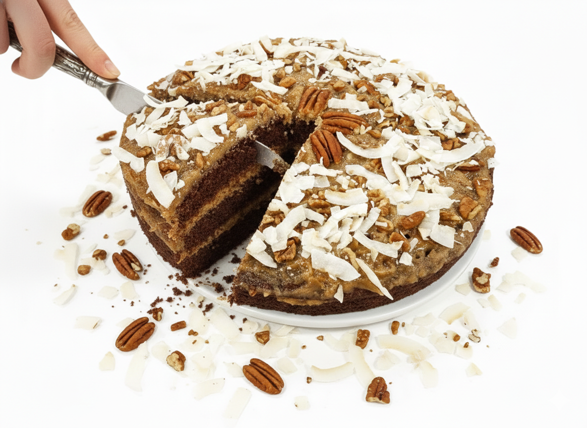 Andy Anand Sugar Free German Chocolate Cake – Belgian Chocolate, Pecan & Coconut, Keto & Diabetic Friendly, No Preservatives, 2.4 lb Gift