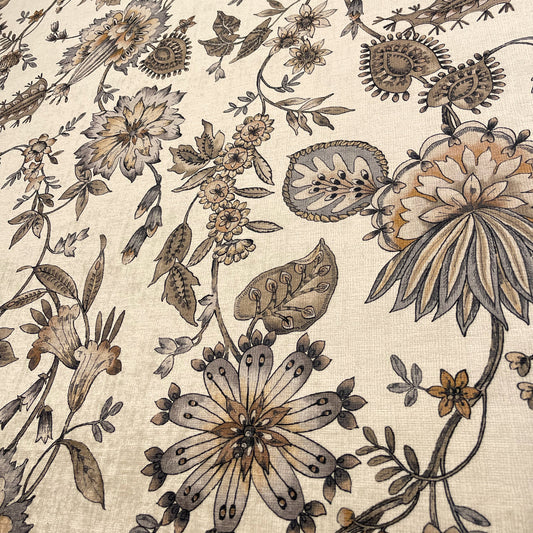 GIA JACOBEAN FLORAL PRINTED UPHOLSTERY FABRIC BY THE YARD