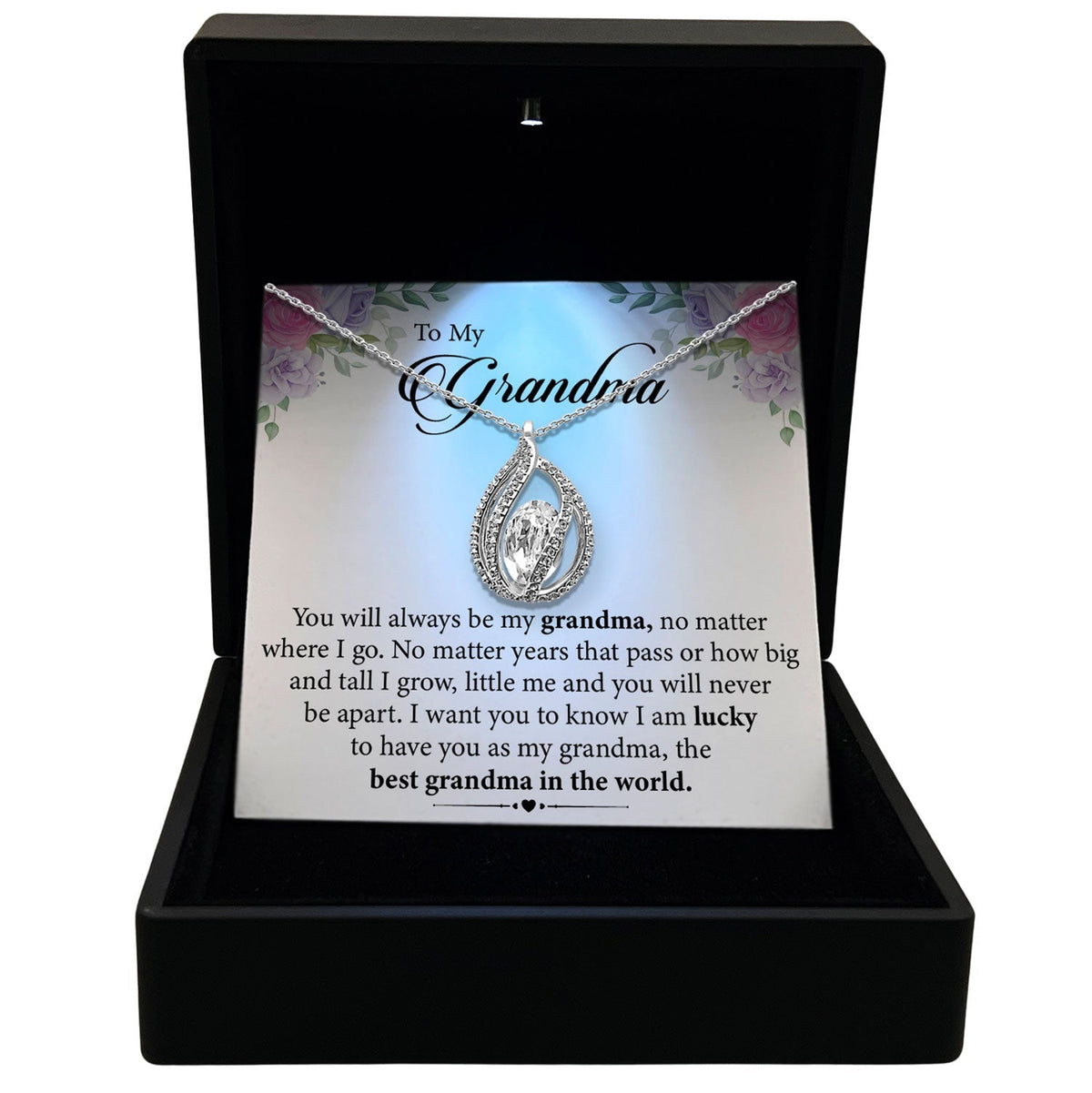 Tryndi to My Grandma Birdcage Necklace with Authentic Swarovski Crystals
