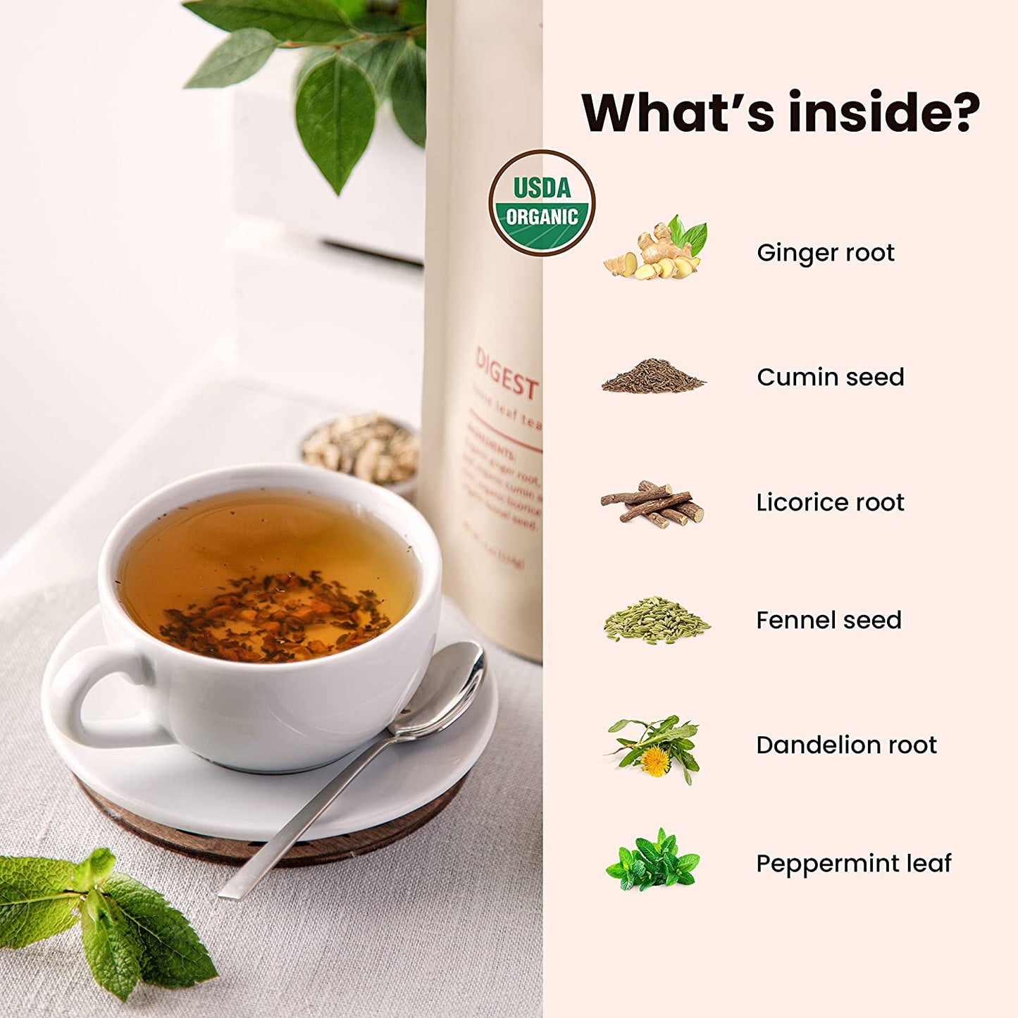 Digest Awake Tea, Bloating & Stomach Ease | Ayurvedic | Organic