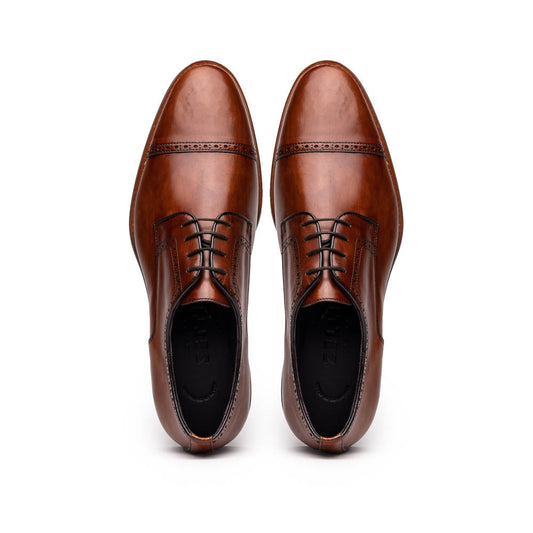 25-548-CGN GIOVANNI Italian Calfskin Lace Up Cognac