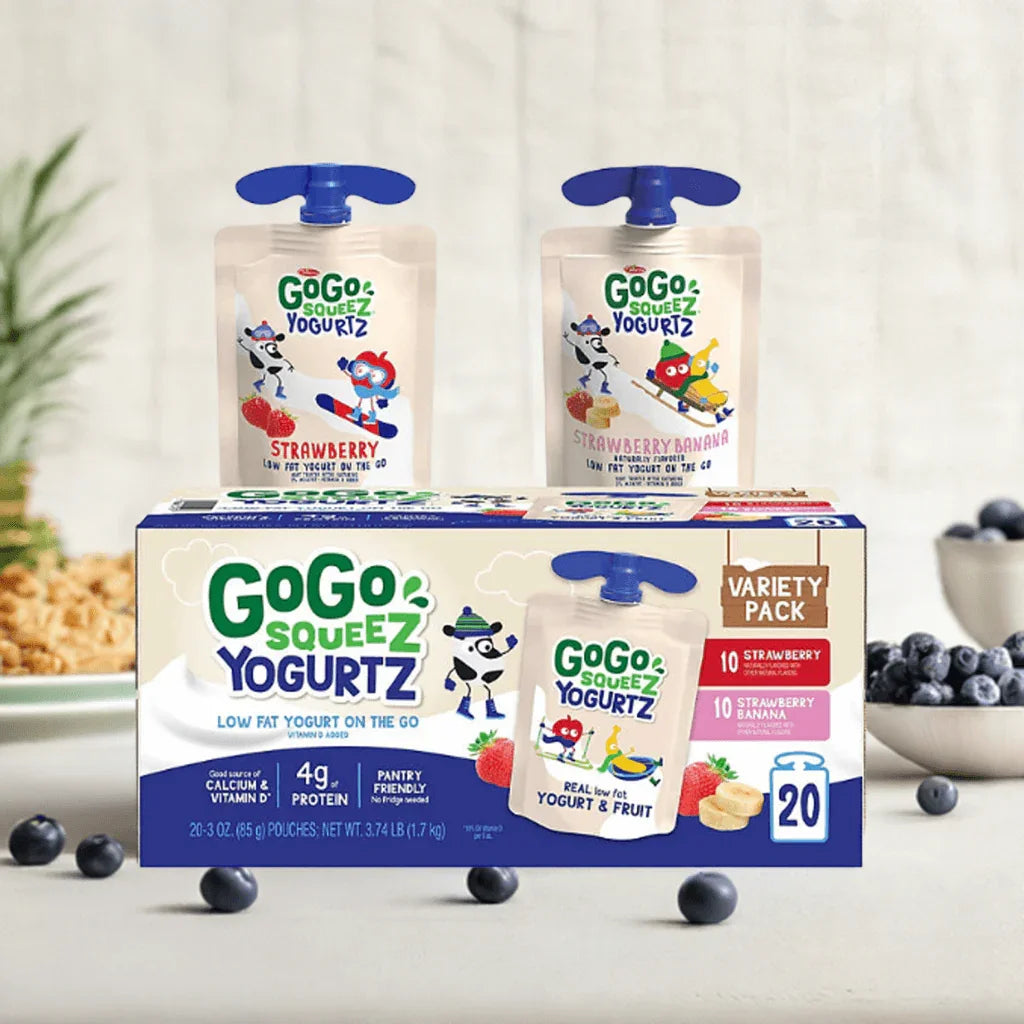GoGo Squeez Yogurtz Strawberry and Strawberry Banana, 3 oz., 20 ct.